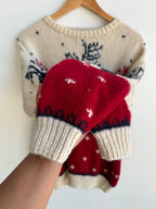 (L) Eddie Bauer Deer Sweater