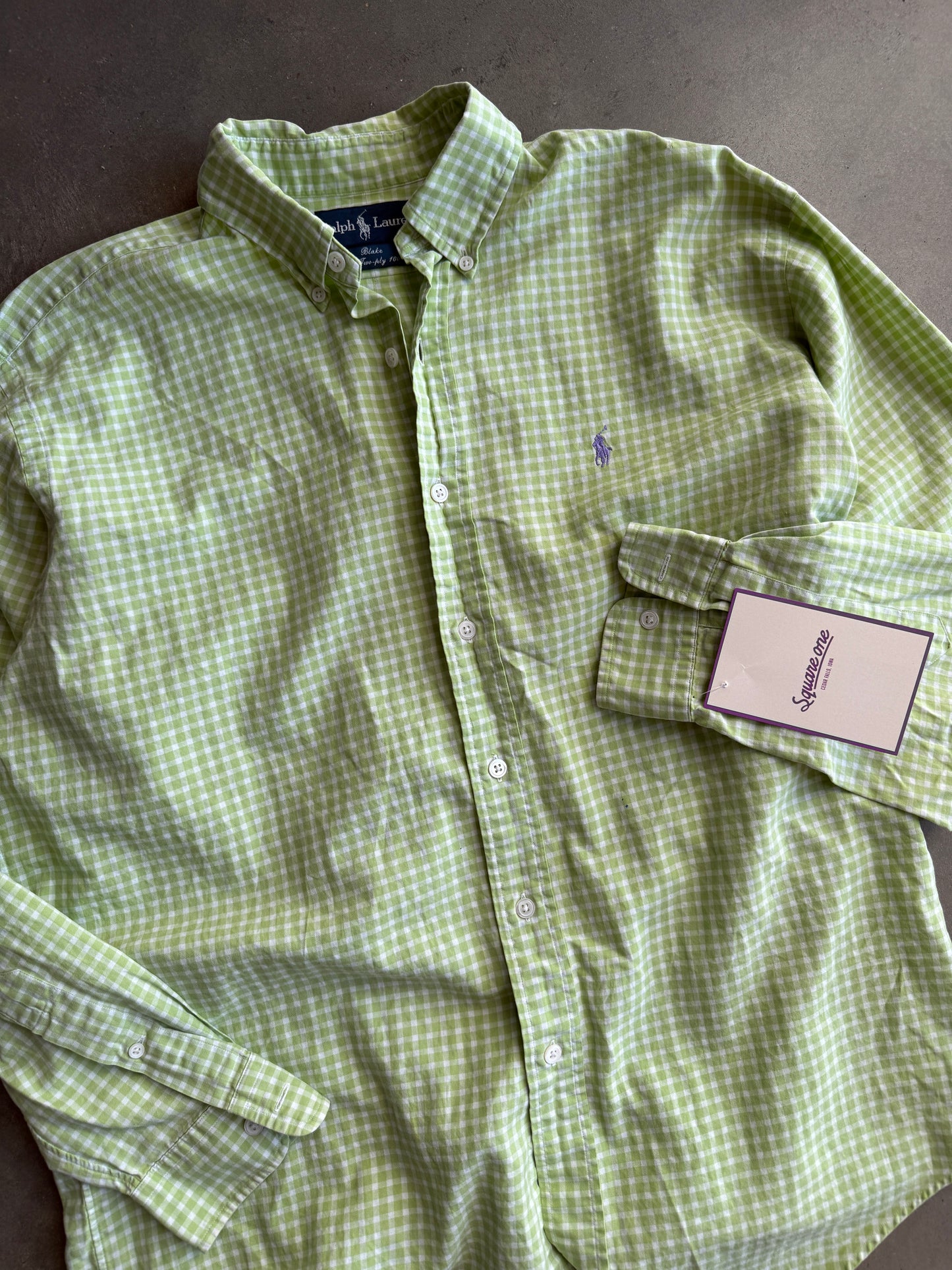 (M) Green Polo Button Up Shirt